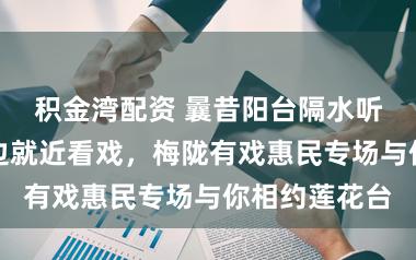积金湾配资 曩昔阳台隔水听音，今朝岸边就近看戏，梅陇有戏惠民专场与你相约莲花台