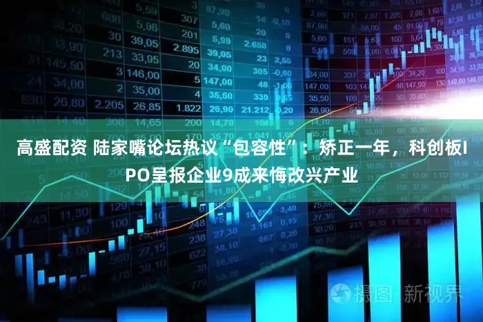 高盛配资 陆家嘴论坛热议“包容性”：矫正一年，科创板IPO呈报企业9成来悔改兴产业